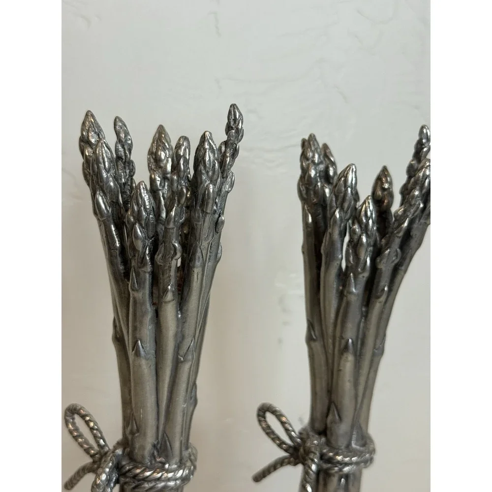 Vagabond‎ House Pewter Asparagus Candlesticks Farmers Market Candle Holder Pair